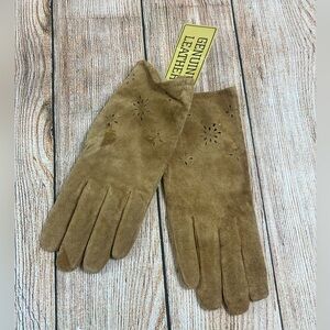 NWT Women’s Avenue Suede Leather Brown Gloves Size L/XL